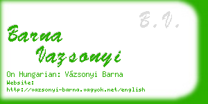 barna vazsonyi business card