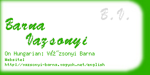 barna vazsonyi business card